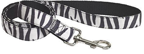 CHAPUIS SELLERIE SLA384 Hunde- und Katzenleine - Velours-Gurt Zebra-Look - Breite 10 mm - Länge 1,20 m - Größe XS