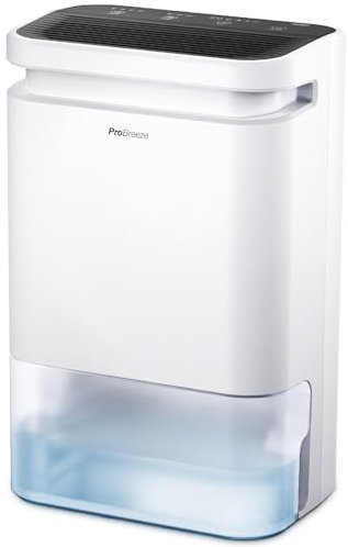 Pro Breeze® 10L Desiccant Dehumidifier with Timer, Air Filter, Continuous Drainage, Digital Control Panel - Ideal for Cold Temperatures in Damp Homes, Basements & Garages