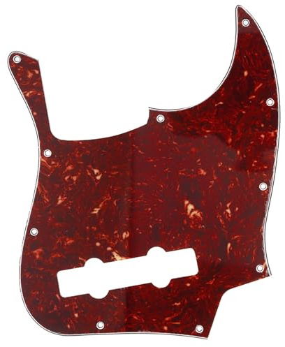 Musiclily Pro 5 Corde 10 Fori Contemporaneo Battipenna J basso Pickguard per Fender Jazz Bass Messicano, 4 strati Vintage Tortoise