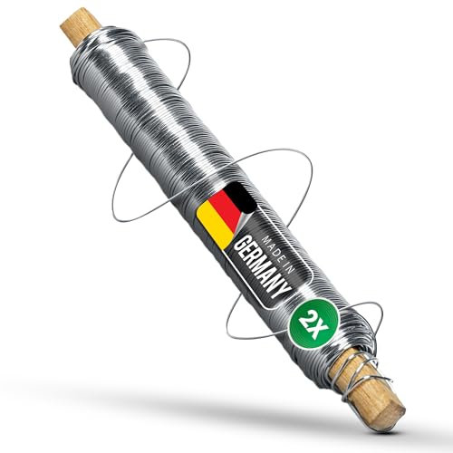 Novatool 2x Wickeldraht I verzinkt I 0,65 mm I Drahtrolle I Basteldraht Metalldraht Blumenbindedraht Bindedraht Biegedraht Pflanzendraht rostfrei Dekoband