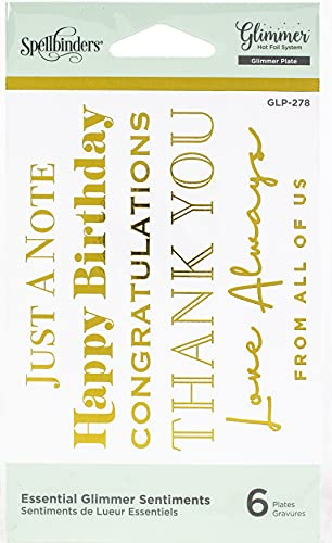 Spellbinders Glimmer HOT FOIL Plate, Essential Sentiments, Large