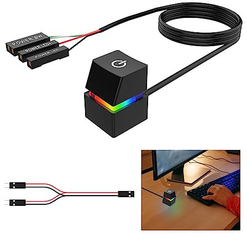 PC Power Button Desktop Gehäuseschalter: Nizirioo 2m Power Button PC Gehäuse Zubehör, Fernstart PC Motherboard Power On Off Switch Verlängerungskabel mit LED Licht, Computer, Komponenten & Zubehör