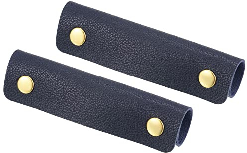 PATIKIL Equipaje Manija Envoltura, 2 Paquete PU Bolso Agarre Cubierta Protector Identificador con Cierre para Maleta Supermercado Compras Bolsa, Marino Azul