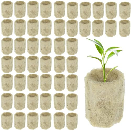 HOMURY Cubo de lana de roca, 100 unidades, lana de roca, redondos, para cultivo hidropónico, para cultivo sin suelo, siembra, plantas clónicas, cultivo hidropónico