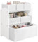 Lestarain Meuble de Rangement pour Chambre d’Enfant à 3 Étages avec 6 Boîtes Amovibles, Étagère Blanche en MDF avec Coffres à Jouets en Non-Tissés pour Garderie, École, Blanc,63x30x60cm
