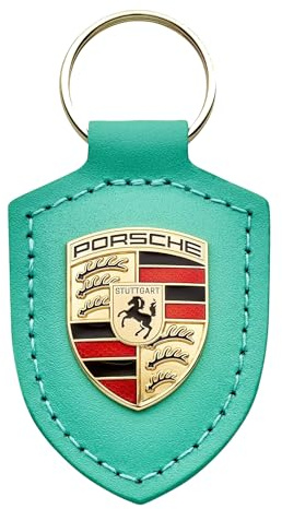 Porsche Schlüsselanhänger mit Wappen Driven by Dreams, Mintgrün