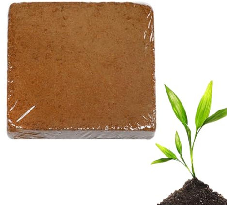 tkerinse Organic Coconut Coir for Plants, Coir Brick Coconut Fiber Growing Potting Soil Plant Growing Potting Soil Compressed Coconut Coir Fiber, High Nutrition Coconut Plant Soil