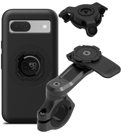 Quad Lock Telefonfäste för Motorcykelstyre PRO med Vibrationsdämpare och MAG-fodral för Pixel 8a
