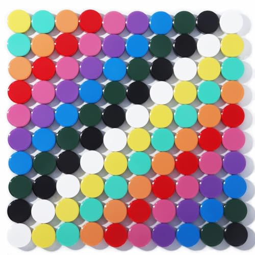 DUJEQMMagnete für Kühlschrank, 100 Stück 10 Farben, Stark, Mini, Klein, Whiteboard, Bunt, Rund, Tafel, Pinnwand