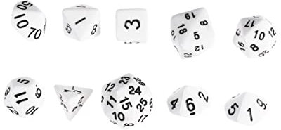 UPKOCH Dadi Poliedrici Acrilici Bianchi Multi-facce Con Numeri Chiari Dadi Digitali Per Giochi Da Tavolo Intrattenimento e Gaming Domestico
