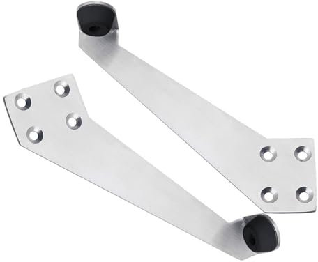1 par de topes de puerta sobre la cabeza de 90 grados, tope de puerta de acero inoxidable con goma amortiguadora para amortiguación y protección de pared, izquierda + derecha