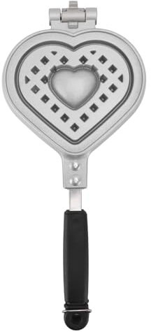 TOPINCN Heart Shaped Waffle Maker Pan, Dual Surfaces for Golden Waffles Household Kitchen Gas Non-Stick Waffle Maker Pan MouldPress Plate Baking Tool