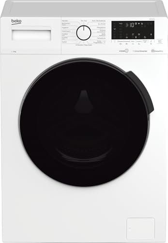 Beko WMC91440 freistehende Waschmaschine, Waschvollautomat, 9 kg, Schleuderwahl 1400 U/min, SteamCure Dampffunktion, Nachlegefunktion, Hygiene+ allergikergeeignet, Weiß
