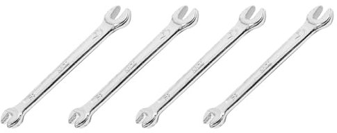 Reinscer 4 x Ton argenté 5,5 mm x 7 mm Clé à fourche double en forme de U Outil de clé à molette