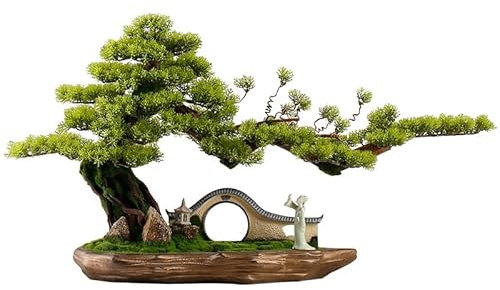 RUNZE765Z künstliche Pflanzen Neu Chinesischen Rückfluss Weihrauch Brenner Künstliche Bonsai Baum Hause Wohnzimmer Veranda Büro Simulierte Kiefer