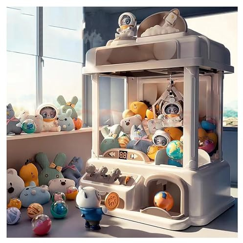 CUCUKAKA Gashapon Machine, Mini Vending Machines with Light and Music,2 Panda Doll,25 Dolls,20 Gashapons, Claw Machine Big Gift Stuffers for Boys and Girls Ages 8