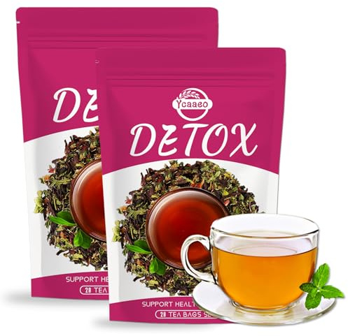 56 pcs Detox Tea - Limone, tarassaco, menta, zenzero e tè oolong - Tisana Drenante e Dimagrante - Ingredienti Naturali Fat Burn, Bloating Relief & Weight