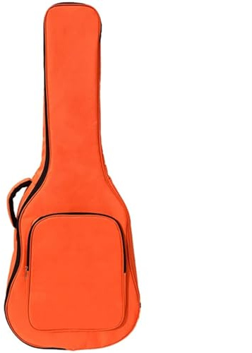 ATEUXOL Gitarrväska 600D Oxford gitarrfodral basväska 40/41 tum vattentät akustisk ryggsäck skydd med remmar tjockt dyna tyg folkspelning, 40-41 tum orange, En storlek