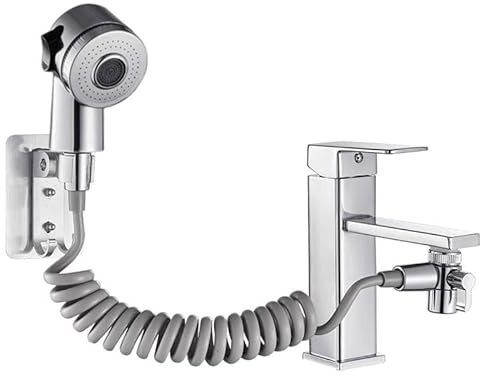 Easy Douchette universelle pour lavabo, pommeau de douche, siphon, fixation avec ruban adhésif double face, pratique et compact
