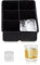 Relaxdays Eiswürfelform Silikon, wiederverwendbar, XXL Silikonform für 5 cm Eiswürfel, 6 einzelne Eiswürfel, schwarz