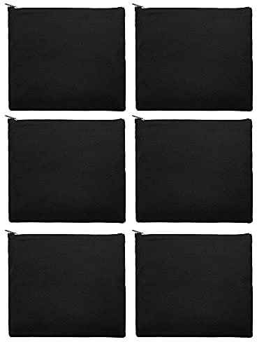 aspire 6er-Pack Baumwoll-Canvas-Make-up-Taschen Schwarz, 9,5 x 8 Zoll Reißverschlusstasche, Weihnachtsgeschenktüte