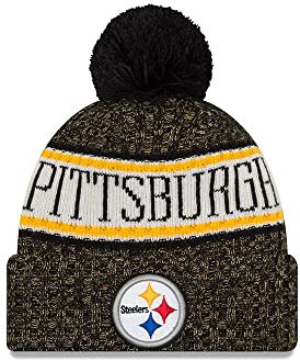 New Era ONF18 Sport Knit Bommelmütze Pittsburgh Steelers Schwarz, Size:ONE Size