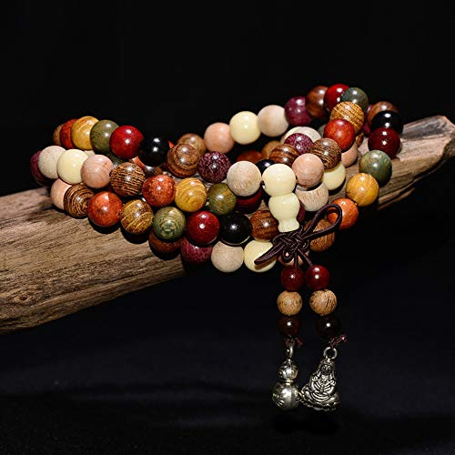 Lucky House 108 unids variedad de sándalo budista tibetana granos de oración pulseras Buda Mala rosario de madera pulsera del encanto brazalete Diy Jewelr