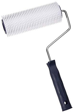 sourcing map 7inch Spiked Screeding Compound Roller Latex Floor Self Leveling Screed Spiked Roller 11mm Teeth Height