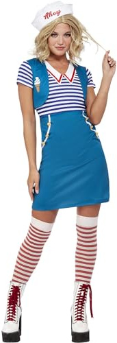 Smiffys Disfraz de marinero de helados, Azul, Vestido y sombrero
