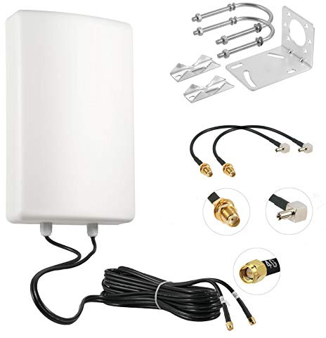 11dBi High Gain 4G LTE 5G Waterproof Dual Polarized MIMO Antenna with Dual 5 Meter Cable SMA/TS9 Connector for Netgear Nighthawk M6/M6 Pro, M5/MR5100, M1/MR1100, MiFi Mobile Hotspot Router, Eifagur