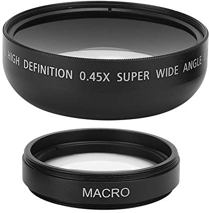Goshyda Obiettivo Macro grandangolare da 46 mm 0.45X, Ampio Angolo di Visione in Lega di Alluminio + Lenti per Fotocamera in Vetro Ottico per Tutti Gli obiettivi di Diametro 46 mm