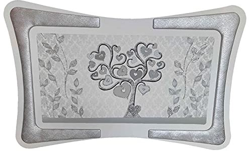 oggettando Quadro Albero della Vita con Cornice in Ecopelle Bianca e Fili Argento o Rame e Brillante Oro; Regali utili, Originali e a Prezzi Bassi. (Argento, 60x120cm)
