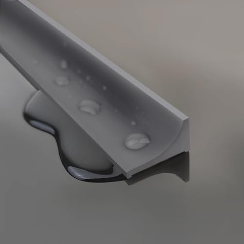 Adoture - Barriera per doccia pieghevole e sistema di ritenzione e mantiene l'acqua all'interno della soglia (Tipo L Grigio, 2 M)