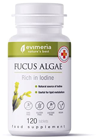 EVIMERIA® integratore Iodio Forte | Oltre 100% dose giornaliera | Origine naturale Alga Fucus Pillole Iodio con Olio Essenziale di Anice | 120 compresse per 4 mesi di trattamento | Qualità Italiana