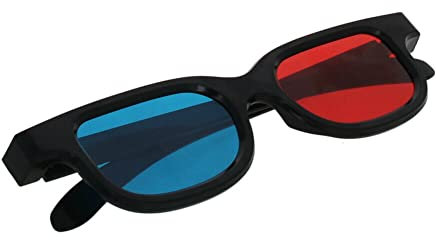 LondonExpress 3D Glasses Black Frame For Dimensional Anaglyph TV DVD Any Screen Red Blue Simple Style 3D Movie Game Extra Upgrade UK (2 pieces 3D glasses)