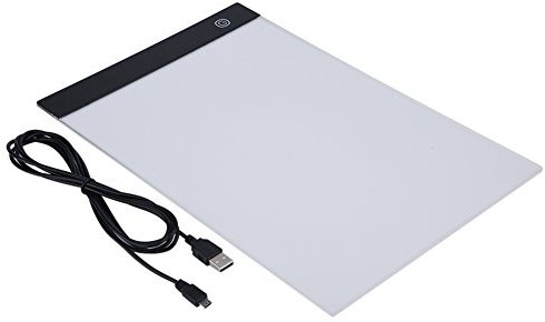USB LED Leuchtplatte Leuchttisch, Light Pad LED Zeichnung Pad Einstellbare Helligkeit mit USB Kabel für Diamond Painting Zeichnung Malen Animation Tattoo Skizzierung(Stufenloses Dimmen)