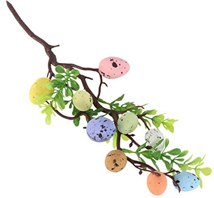 Gogogmee Bunte Ei Schneiden Kreative Ei Einfügen Künstliche Pflanze Ostern Ornament Für Osterparty Eier-dekor Mit Gefleckten Eierzweigen Festivalschmuck