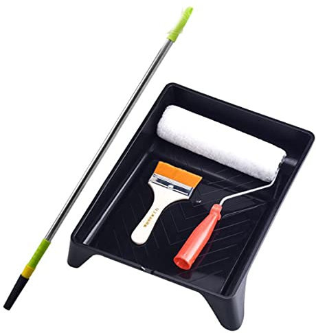 Farbroller-Set, Professioneller 9-Zoll-wandmal-farbroller Mit 78-Zoll-Aluminium-teleskopstange, Farbwanne, Pinsel, Geeignet Für Heimwerker-malbedarf
