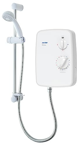 Triton Showers Riba | Shower Electric | 10.5 kW | Triton Shower I White I Electrical Showers | with Showerhead & Anti Twist Hose | Best Electric Shower Units for Bathrooms