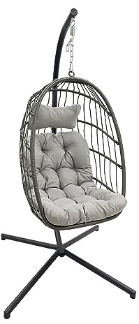 HTI living Hängesessel Rica Deluxe Schaukelsessel mit Gestell und Kissen