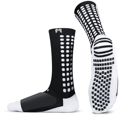 MediCaptain Lite - Protective Athletic Grip Sock with Metatarsal Padding Foot Protection, Anti-Slip Grip Pads, Non Slip Socks, Black, Large