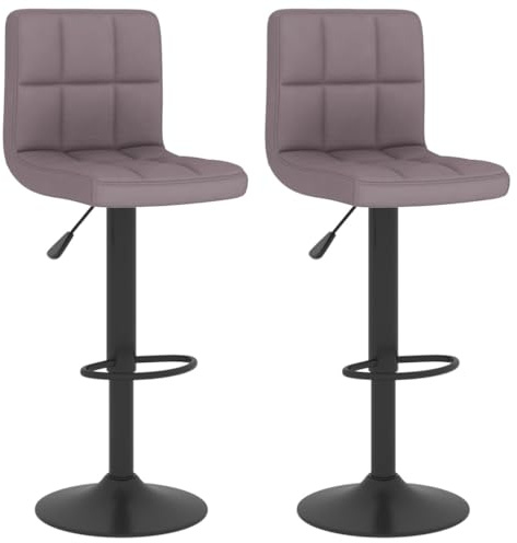vidaXL 2X Barhocker Drehbar Höhenverstellbar Küchenhocker Barstuhl Tresenhocker Thekenhocker Tresenstuhl Bistrohocker Bar Stuhl Hocker Taupe Stoff