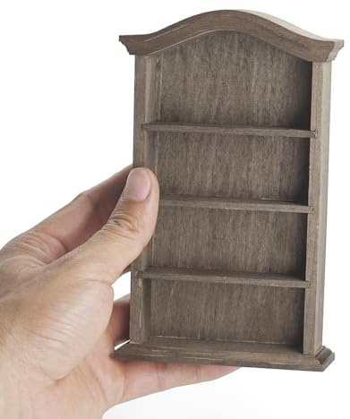 Odoria 1/12 Miniatur Puppenhaus Bücherregal Regal Miniaturen Puppenstube Möbel Zubehör, Retro