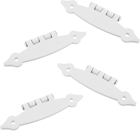 HEMOTON Charnières Blanches Design Élégant pour Meubles Cuisine en Fer Lot de 4 Charnières Plates Silencieuses pour Porte Intérieur D'armoire