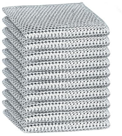 Niveaya 10 trapos multiusos para lavar platos húmedos y secos, paño de malla de malla para lavar platos, paño de limpieza de metal para lavar platos de cocina