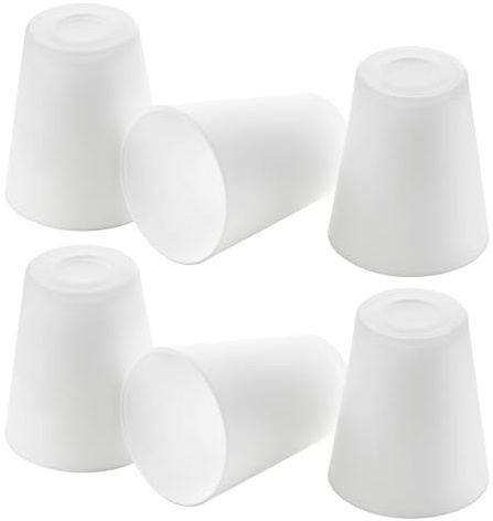 MIAOMEIO Fixture Replacement Frosted Glass Shade, E26 Base with 1-5/8 Fitter, 6-Pack Cone Replacement White Shades for Pendant Light, Wall Sconce, Vanity Light, Table Lamp