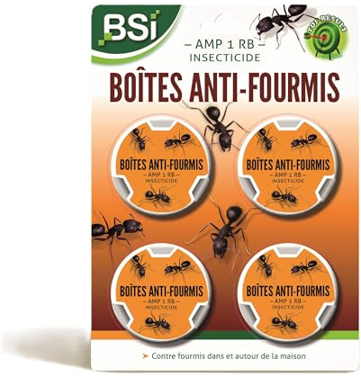 BSI - 4 Boîtes Anti-Fourmis - Pièges Pour La Maison Et Les Abords - Très Appétant, Aucune
