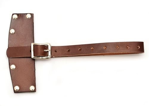 Handmade Genuine Cowhide Leather Axe and Hatchet Sheath, Adjustable Buckle Strap, Nickel Plated Rivets (Brown, Blade-Size: 3.5 Inches)