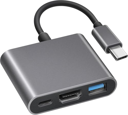 AYMBH 3-in-1 USB-C to HDMI 4K Multiport Adapter Hub 4K@60Hz HDMI, USB 3.0 Port, 100W PD Fast Quick Charging - Compatible with MacBook Pro, iPad Pro, iPhone 15, Galaxy S22, S23, Tablets & More