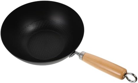 Alipis Petit Wok Cuisine 24 Cm En Fer Forgé Sans Revêtement, Poêle à Frire Multifonction Pour Cuisinière Gaz Et Plaque à Induction, Cuisson Saine Pour Usage Domestique